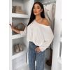 Krémový oversize top CRYMORA s 3/4 rukávem (Veľkosť ONESIZE)