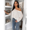 Krémový oversize top CRYMORA s 3/4 rukávom