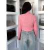 Ružový elegantný sveter rolák XANDRIA s golierom