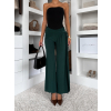 Smaragdové elegantné nohavice IRAVELL s vlečkou