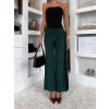 Smaragdové elegantní kalhoty IRAVELL s vlečkou (Veľkosť ONESIZE)