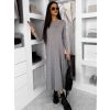 Šedé maxi dlouhé šaty RAVONI (Veľkosť L/XL)