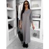 Šedé maxi dlouhé šaty RAVONI (Veľkosť L/XL)