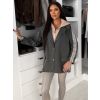 Šedé stylové sako LUMIREX s podšitou mikinou (Veľkosť ONESIZE)