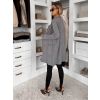 Šedý delší svetr SIVANY s knoflíky (Veľkosť ONESIZE)