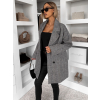 Šedý elegantný kabát DELANIR s gombíkmi