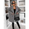 Šedý elegantný kabát DELANIR s gombíkmi