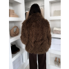 Tmavo hnedý faux fur kožušinový kabátik ROCHE