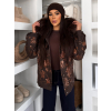 Tmavo trblietavá hnedá elegantná bunda OUTLAW s kožúškom