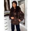Tmavo trblietavá hnedá elegantná bunda OUTLAW s kožúškom