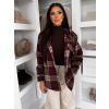 Vínová kostkovaná károvaná košile RUSTIC s kapucí (Veľkosť ONESIZE)