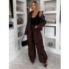 Hnědé bavlněné široké baggy kalhoty NOIRCE (Veľkosť M/L)