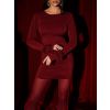 Bordó elegantní mini elastické šaty SAUVEE (Veľkosť ONESIZE)