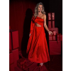 Červené dlhé saténové šaty ZAYVIX
