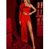Červené dlouhé saténové šaty ZAYVIX (Veľkosť ONESIZE)