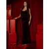 Vínové zamatové spoločenské dlhé šaty DURAYA