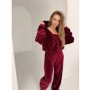 Bordó semišová tepláková souprava BEAUN s topem (Veľkosť ONESIZE)