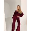 Bordó semišová tepláková souprava BEAUN s topem (Veľkosť ONESIZE)