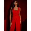 Červený elegantní společenský overal TORAVIE (Veľkosť M/L)