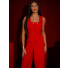Červený elegantný spoločenský overal TORAVIE