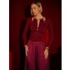 Vínový elegantní top VELUORA s ozdobou (Veľkosť M/L)