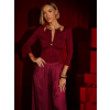 Vínový elegantní top VELUORA s ozdobou (Veľkosť M/L)