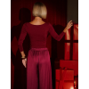 Vínový elegantní top VELUORA s ozdobou (Veľkosť M/L)