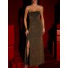 Zlatohnědé společenské dlouhé šaty KEVOLA bez ramínek (Veľkosť ONESIZE)