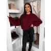 Bordó oversize elegantní svetr ZARVONI s vlnou (Veľkosť ONESIZE)