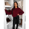 Bordový oversize elegantný sveter ZARVONI s vlnou