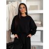 Černá bavlněná stylová mikina LOFARI (Veľkosť ONESIZE)
