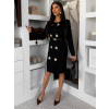 Čierne elegantné svetrové šaty HEARTY s dlhým rukávom