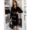 Čierne elegantné svetrové šaty HEARTY s dlhým rukávom