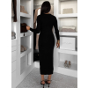 Čierne elegantné šaty CRESTILO s dlhým rukávom