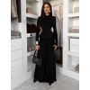 Černé společenské dlouhé šaty EVANIE s průstřihy (Veľkosť ONESIZE)