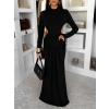Čierne spoločenské dlhé šaty EVANIE s prestrihmi