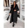 Černý dlouhý zimní bunda kabát LUMIYA (Veľkosť L)