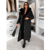 Čierny dlhý zimná bunda kabát LUMIYA