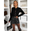 Čierny elegantný svetrík BRIVONA s gombíkmi