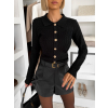 Čierny elegantný svetrík BRIVONA s gombíkmi