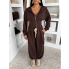 Hnědá bavlněná tepláková oversized souprava WENARI (Veľkosť ONESIZE)