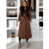 Hnedý dlhý zimný kabát bunda LUMIYA