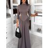 Šedé společenské dlouhé šaty EVANIE s průstřihy (Veľkosť ONESIZE)