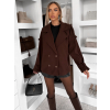 Tmavo hnedý elegantný kabát VELINNE