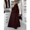 Tmavě hnědý vypasovaný dlouhý elegantní kabát SAVOIA (Veľkosť ONESIZE)