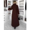 Tmavě hnědý vypasovaný dlouhý elegantní kabát SAVOIA (Veľkosť ONESIZE)