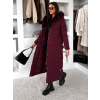 Vínový dlhý zimný kabát bunda LUMIYA