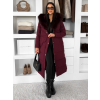 Vínový dlhý zimný kabát bunda LUMIYA