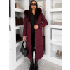 Vínový dlhý zimný kabát bunda LUMIYA
