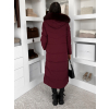 Vínový dlhý zimný kabát bunda LUMIYA